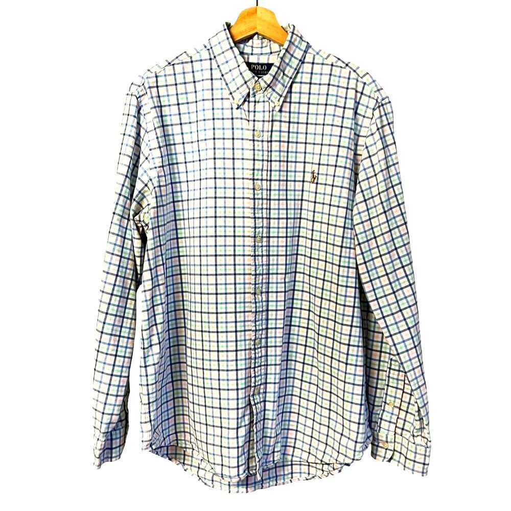 Polo Ralph Lauren Mens Checked Oxford Shirt Size XL Preppy Classic Old Money